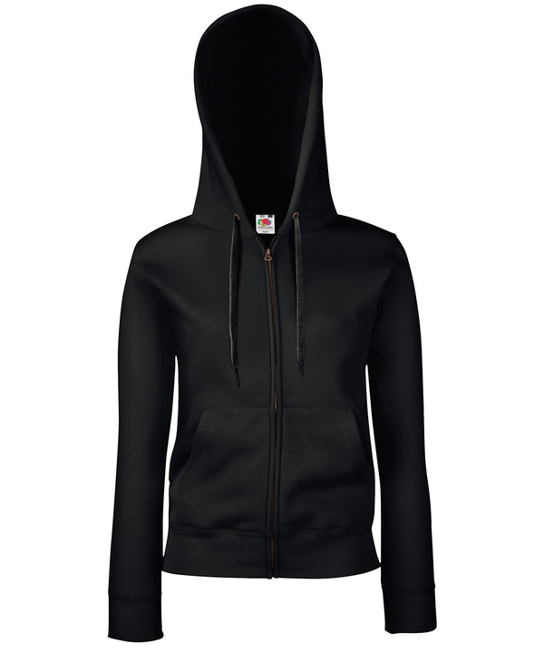 Fruit of the Loom SS312 Women's premium 70/30 hooded sweatshirt jacket — Black