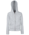 Fruit of the Loom SS312 Women's premium 70/30 hooded sweatshirt jacket — Heather Grey