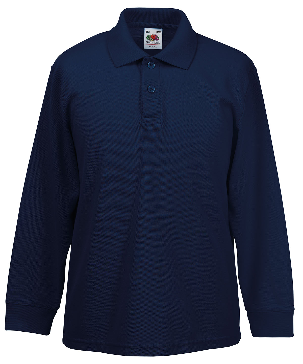 Fruit of the Loom SS320 Kids long sleeve 65/35 polo — Deep Navy