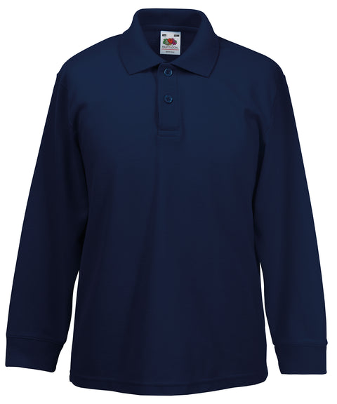 Fruit of the Loom SS320 Kids long sleeve 65/35 polo — Deep Navy