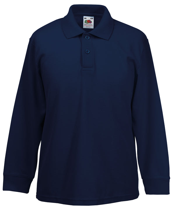 Fruit of the Loom SS320 Kids long sleeve 65/35 polo — Deep Navy