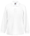 Fruit of the Loom SS320 Kids long sleeve 65/35 polo — White