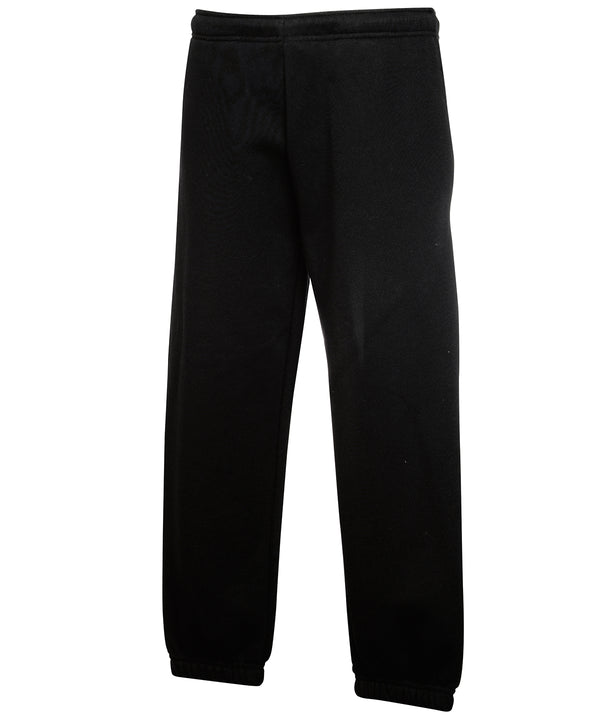 Fruit of the Loom SS323 Kids classic elasticated cuff jog pants — Black