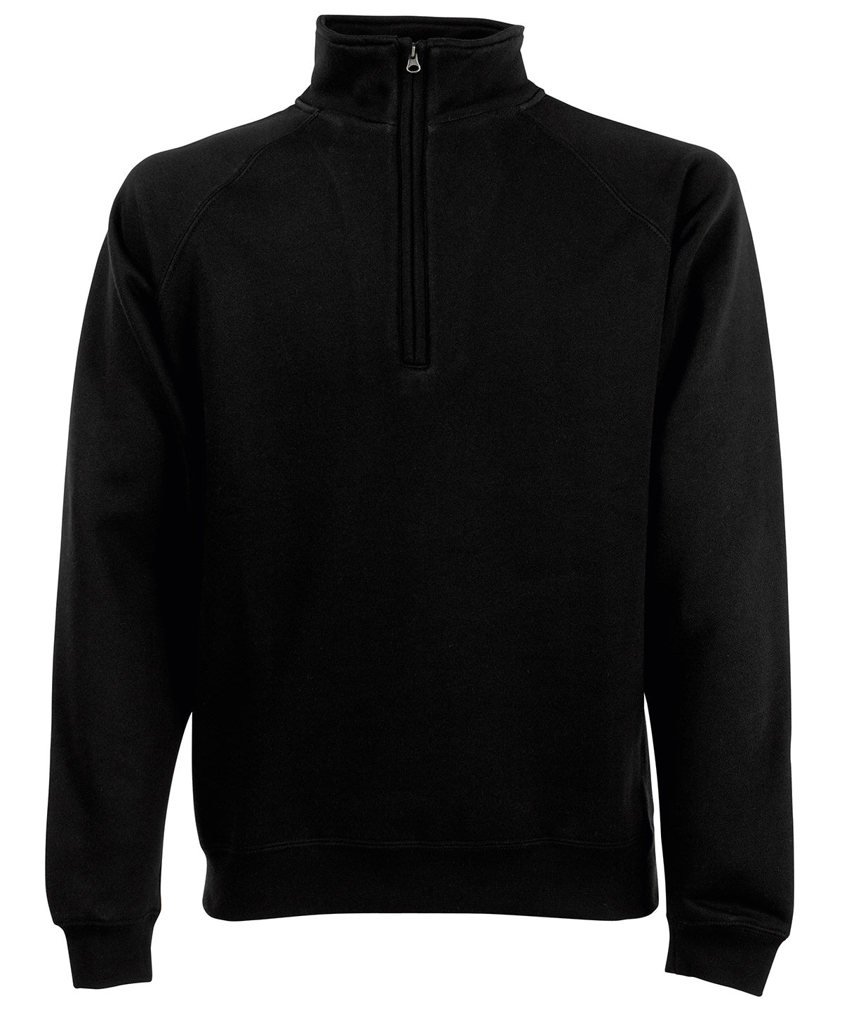 Fruit of the Loom SS830 Premium 70/30 zip-neck sweatshirt — Black