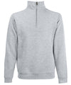 Fruit of the Loom SS830 Premium 70/30 zip-neck sweatshirt — Heather Grey