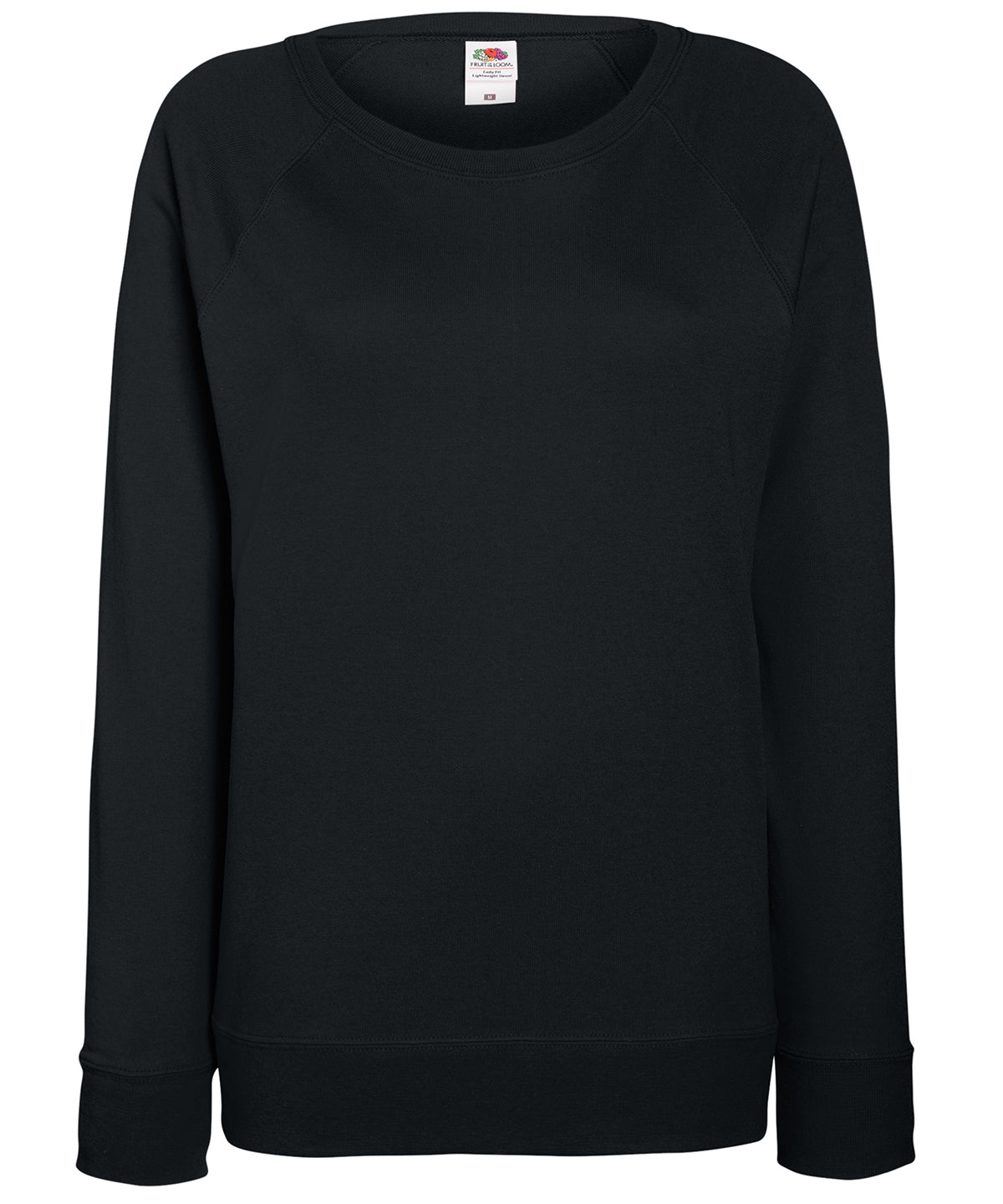 Fruit of the Loom SS960 Women's lightweight raglan sweatshirt — Black