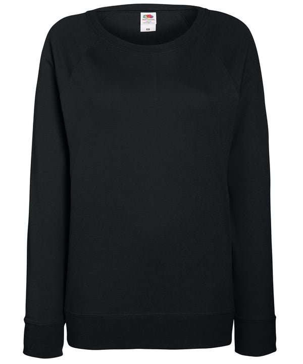 Fruit of the Loom SS960 Women's lightweight raglan sweatshirt — Black