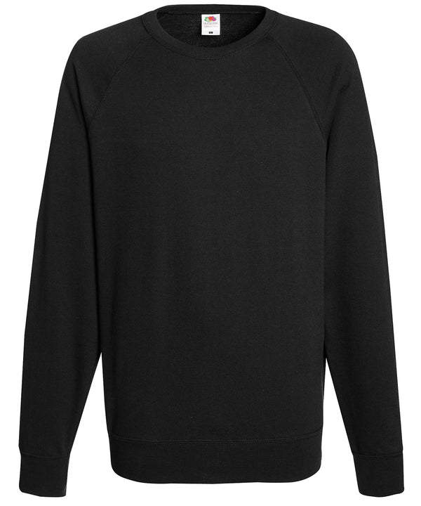 Fruit of the Loom SS970 Lightweight raglan sweatshirt — Black