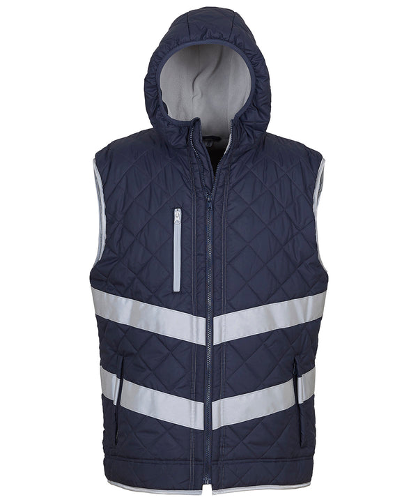 Yoko YK026 Hi-vis Kensington hooded gilet (HV007)