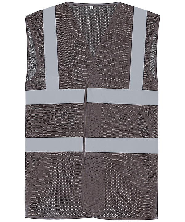 Yoko YK006 Top cool open mesh 2-band-and-braces waistcoat (HVW120)