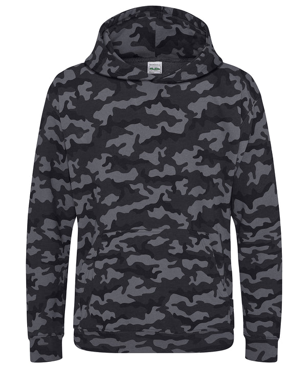 AWDis JH14J Kids camo hoodie - Black Camo