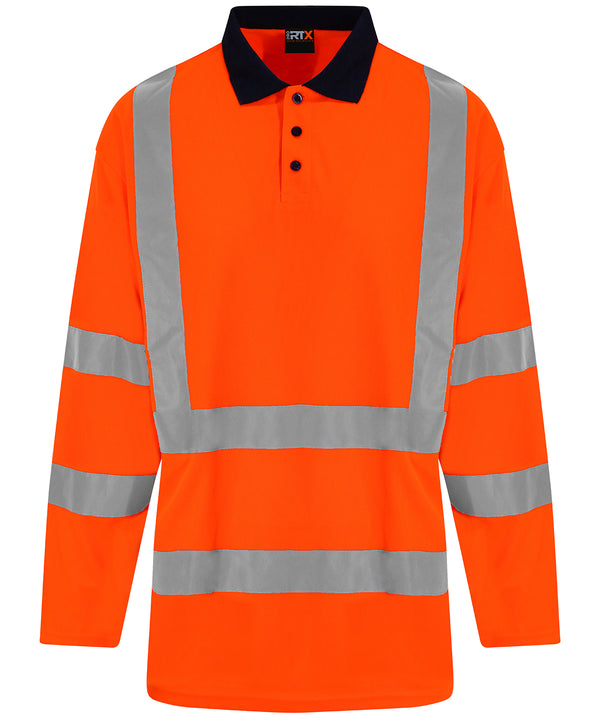 ProRTX RX715 High visibility long sleeve polo - HV Orange/Navy