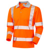 LEO P08 Barricane - Hi-Vis Ecoviz Performance+ Sleeved Polo Shirt — Orange