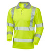 LEO P08 Barricane - Hi-Vis Ecoviz Performance+ Sleeved Polo Shirt — Yellow
