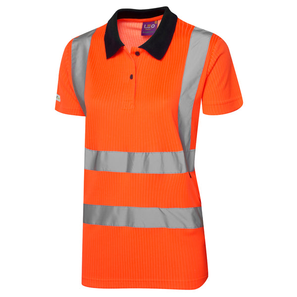 LEO PL01 Lana - Hi-Vis Ecoviz Comfort Womens Polo Shirt — Orange