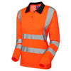 LEO PL05 Beaford - Hi-Vis Ecoviz Comfort Womens Sleeved Polo Shirt — Orange