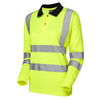 LEO PL05 Beaford - Hi-Vis Ecoviz Comfort Womens Sleeved Polo Shirt — Yellow