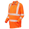 LEO PM08 Yarnacott - Hi-Vis Ecoviz Maternity Sleeved Polo Shirt — Orange