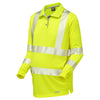 LEO PM08 Yarnacott - Hi-Vis Ecoviz Maternity Sleeved Polo Shirt — Yellow
