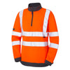 LEO SSL01 Elberry - Hi-Vis Ecoviz Womens 1/4 Zip Sweatshirt — Orange