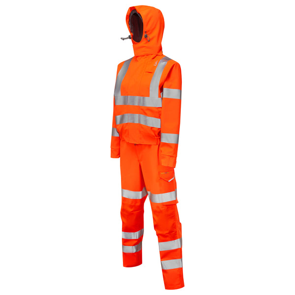 LEO CVL03 Honeychurch - Hi-Vis Ecoviz 10KX Performance+ Womens Breathable Coverall — Orange