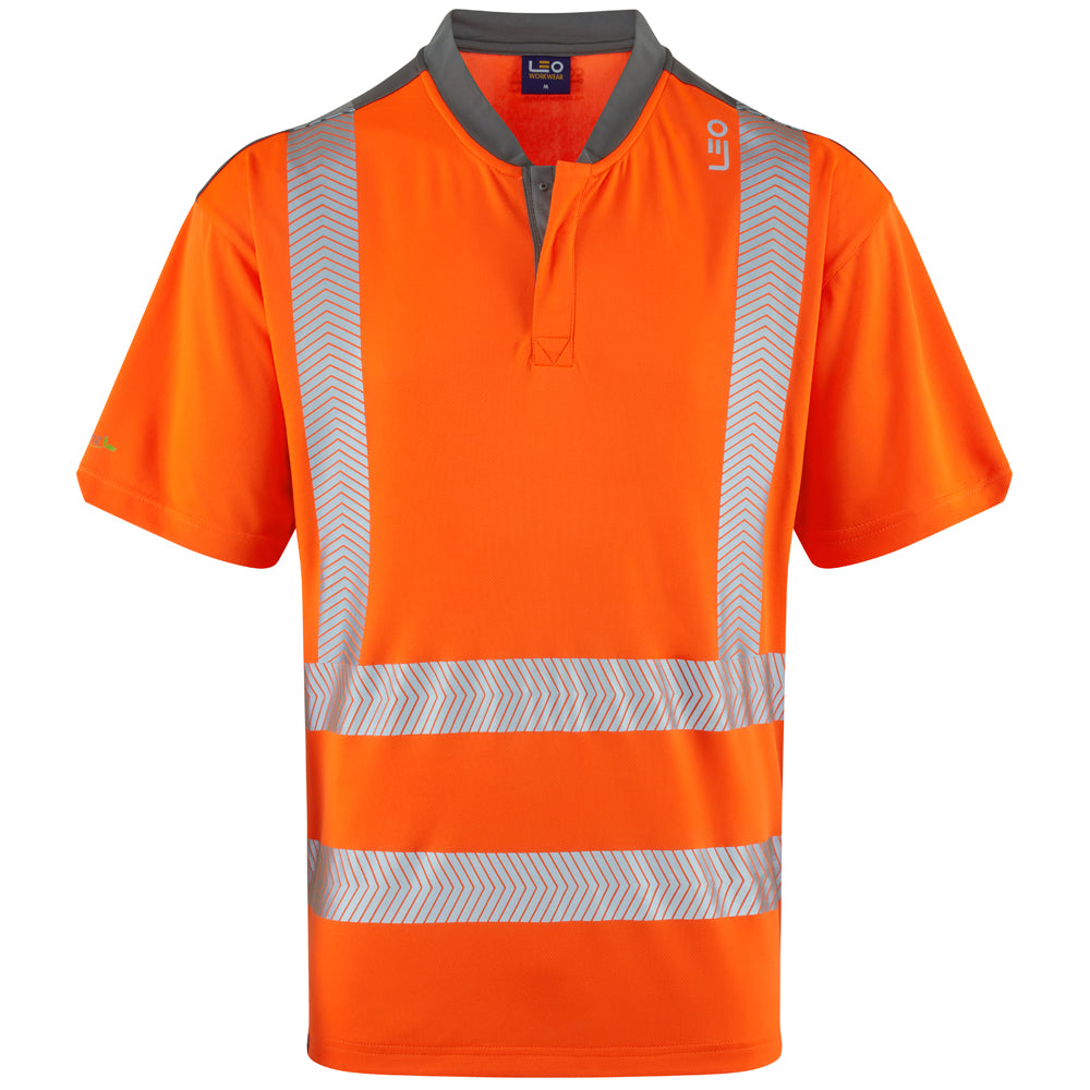 LEO T12 Putsborough - Hi-Vis Ecoviz COOLMAX High Performance T-Shirt — Orange