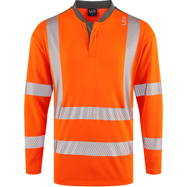 LEO T13 Watermouth - Hi-Vis Ecoviz Sleeved T-Shirt — Orange