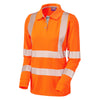 LEO PL08 Pollyfield - Hi-Vis Ecoviz Womens Sleeved Polo Shirt — Orange