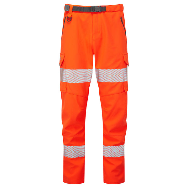 LEO WTL01 Starcross - Hi-Vis Ecoviz Womens Stretch Work Trouser — Orange