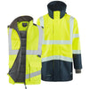 LEO A04/BW01 Clovelly + Torrington - Hi-Vis Ecoviz 15K 3-in-1 Anorak and Bodywarmer — Yellow / Navy