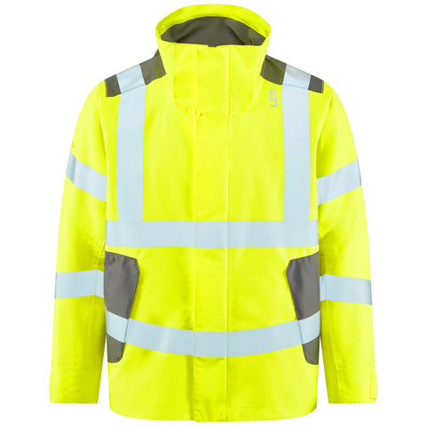 LEO J04 Exmoor - Hi-Vis Ecoviz 15K Performance+ Breathable Jacket — Yellow