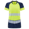 LEO TL16 Lorna - Hi-Vis Ecoviz Performance+ Womens Dual Colour T-Shirt — Yellow/Navy