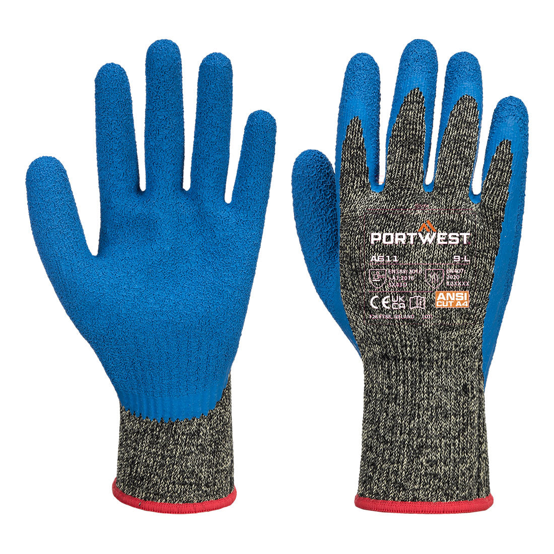 Portwest A611 - Aramid HR Cut Latex Glove