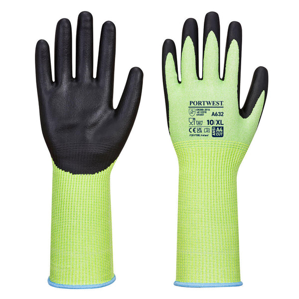 Portwest A632 - Green Cut Glove Long Cuff
