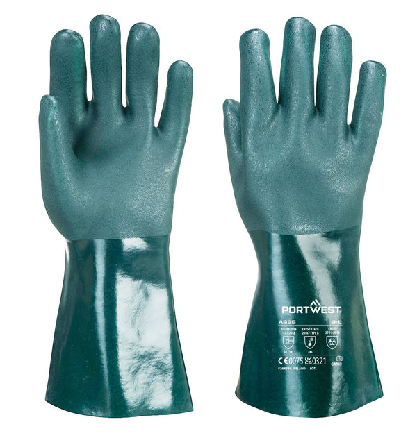Portwest A835 - Double Dipped PVC Gauntlet 35cm