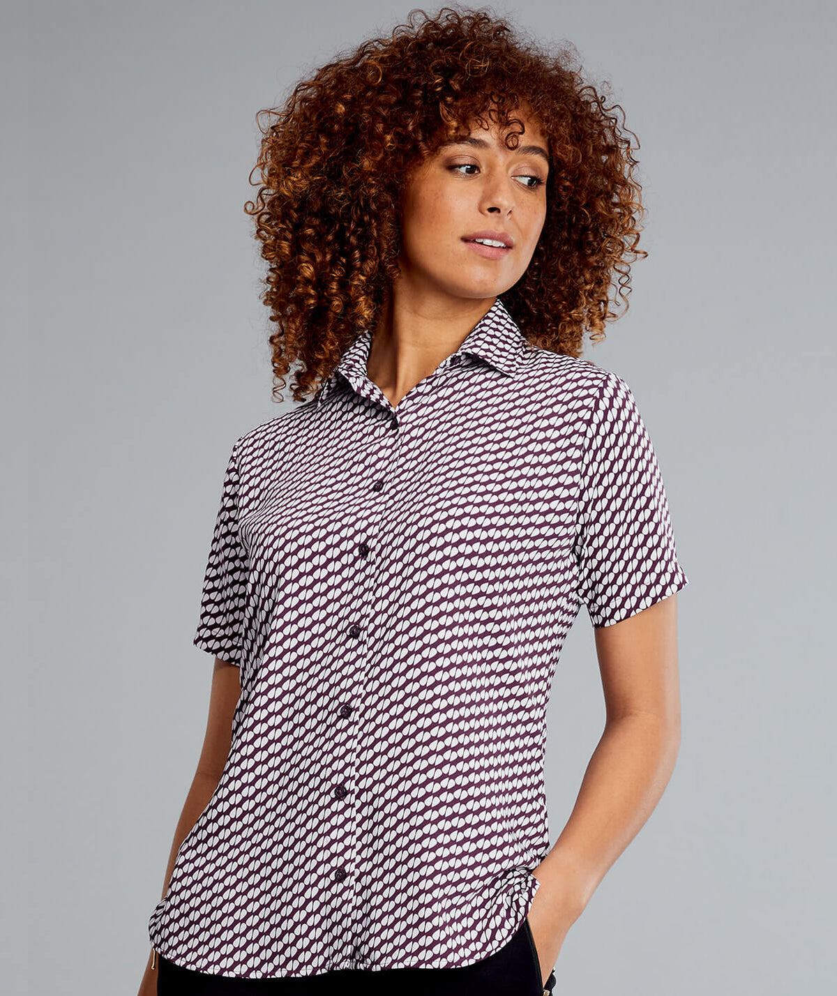 Disley Ava — Aubergine Petals — Short Sleeve