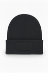 Uneek UC411 - Rectangular Patch Beanie – Black