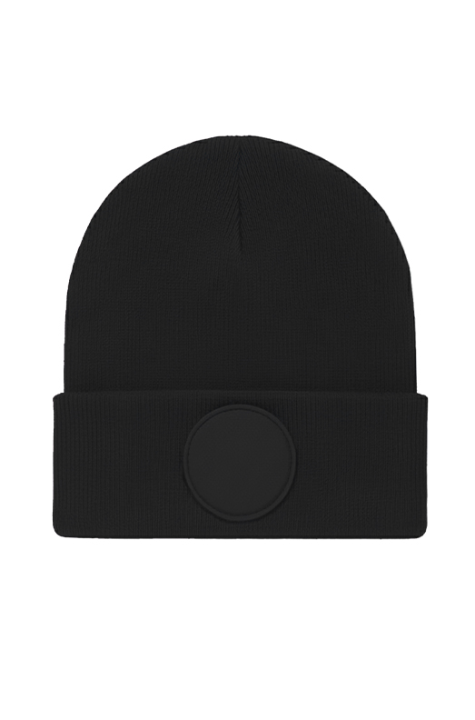 Uneek UC412 - Circular Patch Beanie – Black