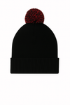 Uneek UC413 - Pom Pom Beanie – Black/Red