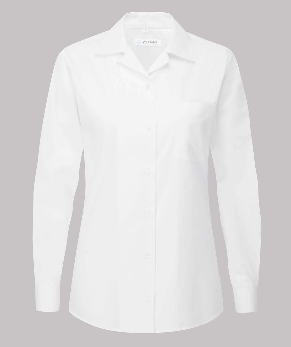 Disley Classic Revere Collar — White — Long Sleeve