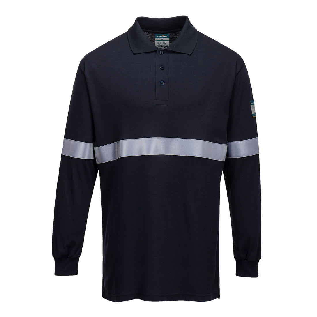 Portwest FR03 - Flame Resistant Anti-Static Long Sleeve Polo