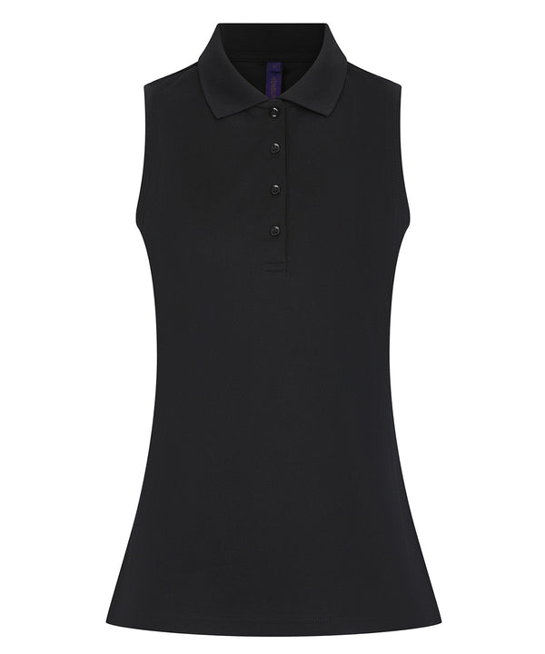 Henbury HB477 Women’s sleeveless Coolplus® polo shirt
