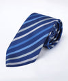 Disley Ties — Navy/Silver Stripe
