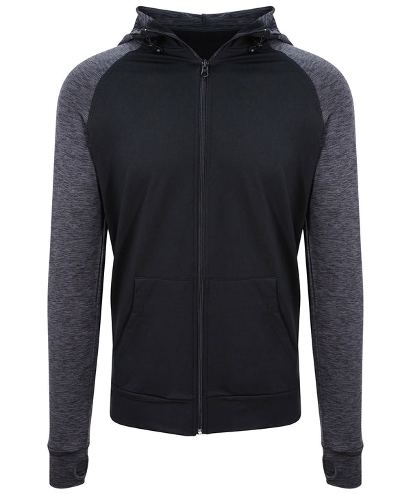 AWDis JC057 Cool contrast zoodie - Black/Black Slate Melange