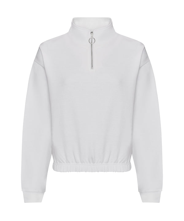 AWDis JH037 Women's cropped ¼-zip sweat - Arctic White