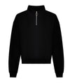 AWDis JH037 Women's cropped ¼-zip sweat - Deep Black