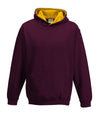 AWDis JH03J Kids varsity hoodie - Burgundy/Gold