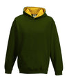 AWDis JH03J Kids varsity hoodie - Forest Green/Gold