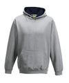 AWDis JH03J Kids varsity hoodie - Heather Grey/French Navy