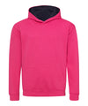 AWDis JH03J Kids varsity hoodie - Hot Pink/French Navy